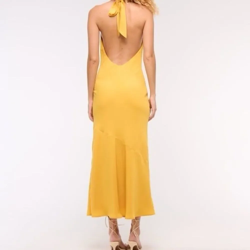 NWT Abercrombie & Fitch Cowl Halter Maxi Dress